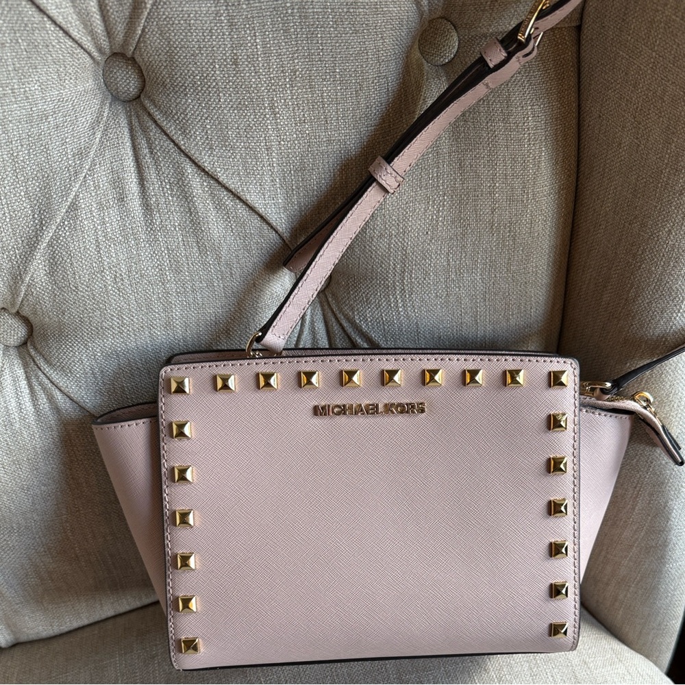 Michael Kors Pink Studded Crossbody Bag
